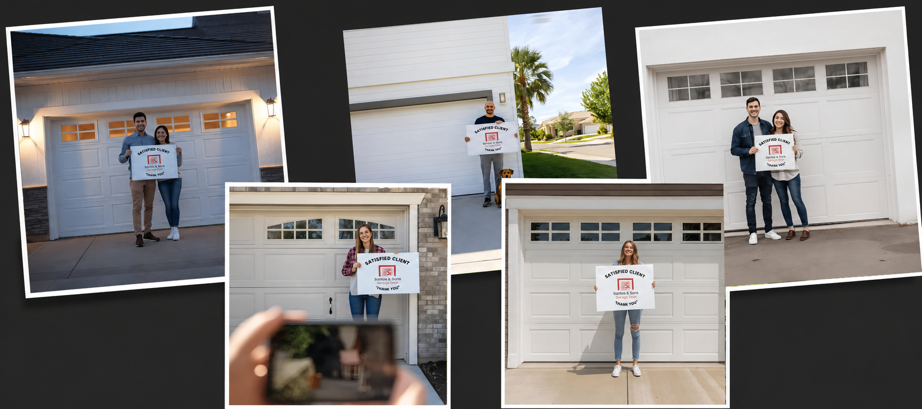 Santos and Sons happy garage door clients in San Mateo, CA
